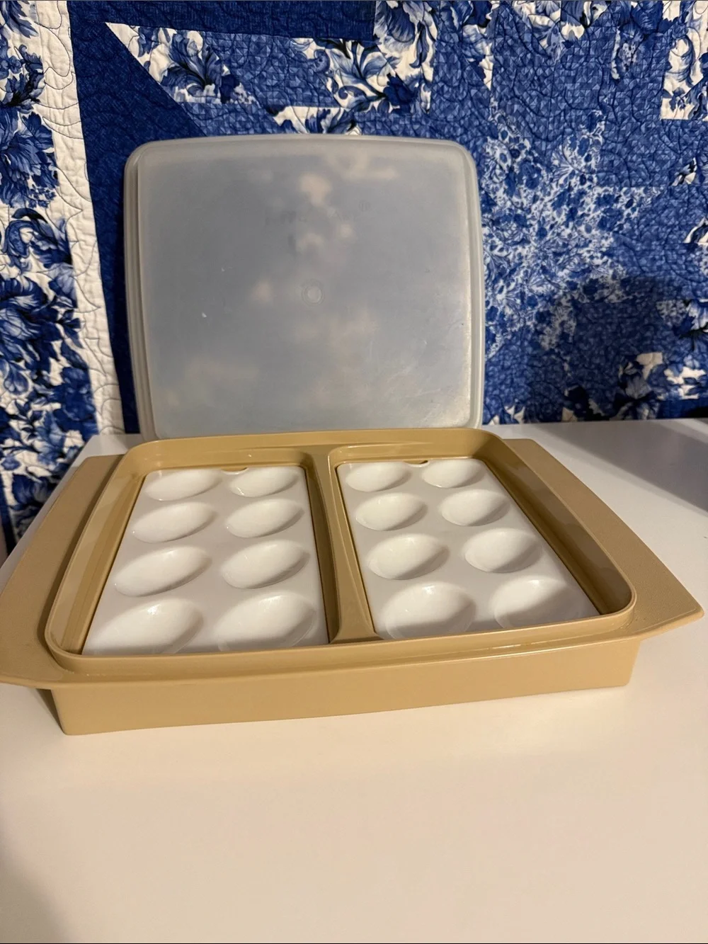 Tupperware deviled egg tray. Never used.